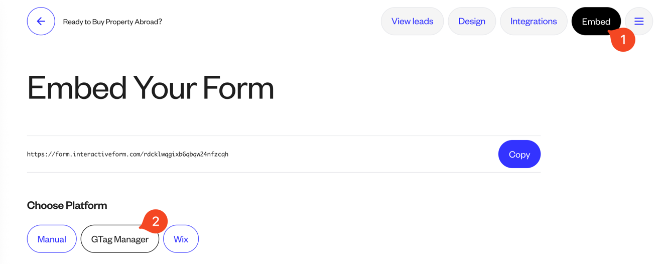 Choose GTag Manager Step 1