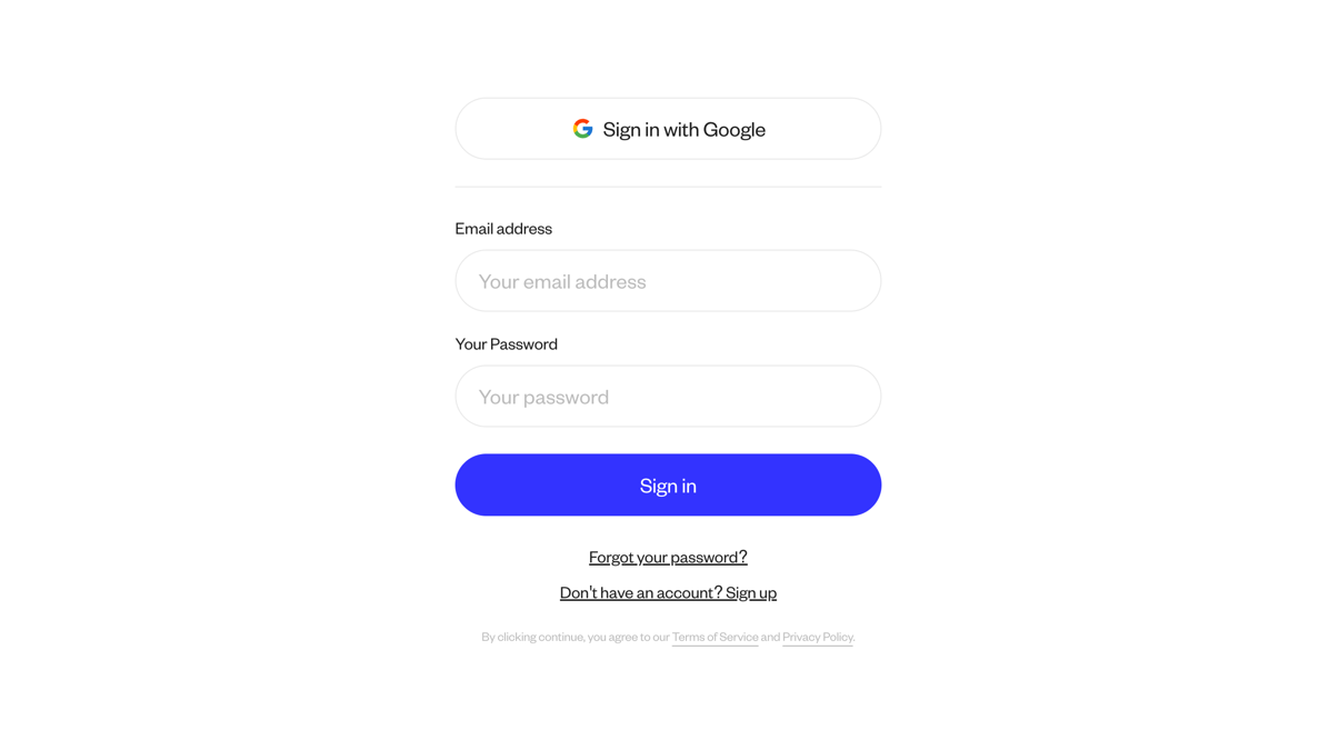 Registration screen with highlighted buttons for different login options